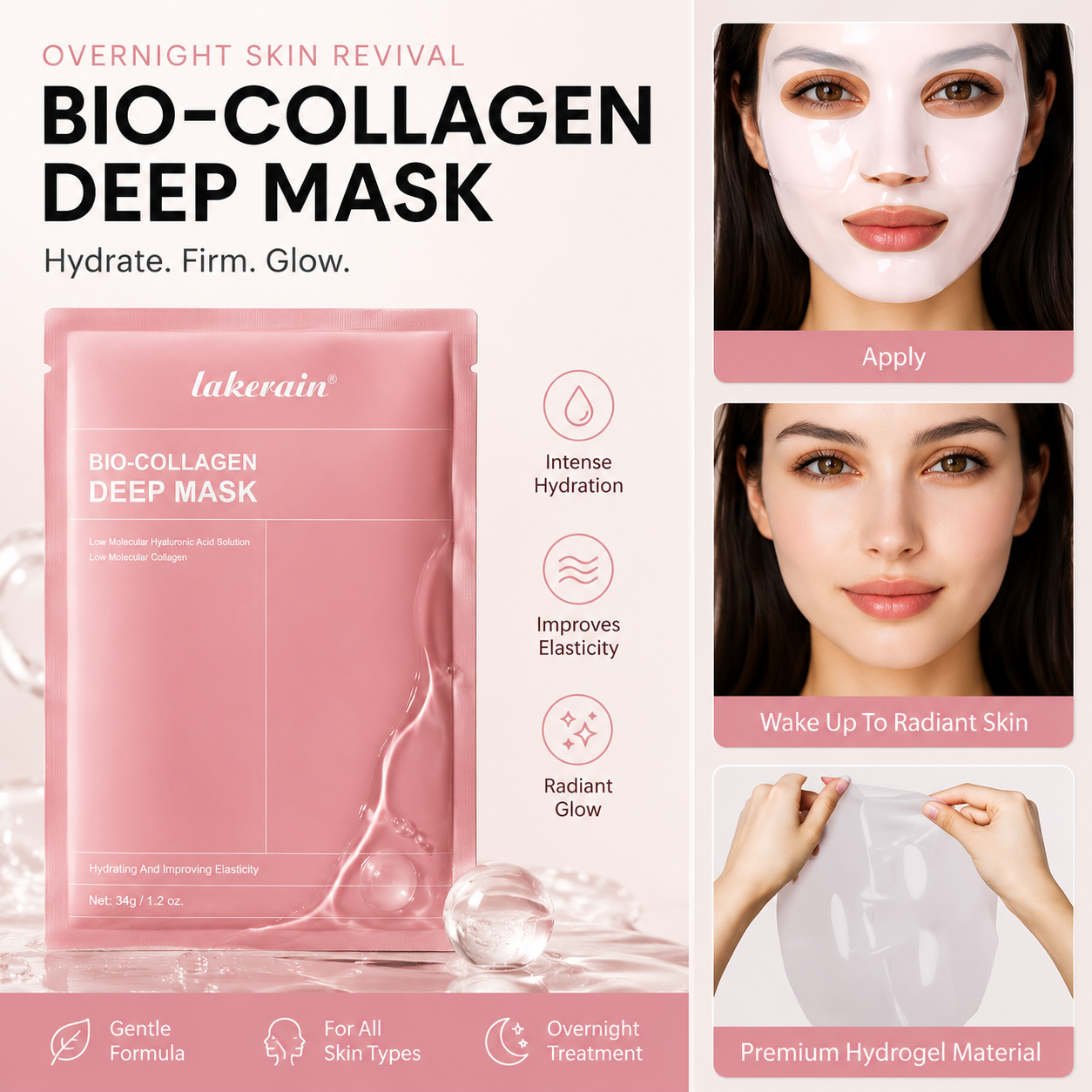 Velora Overnight Bio-Collagen Hydrogel Mask