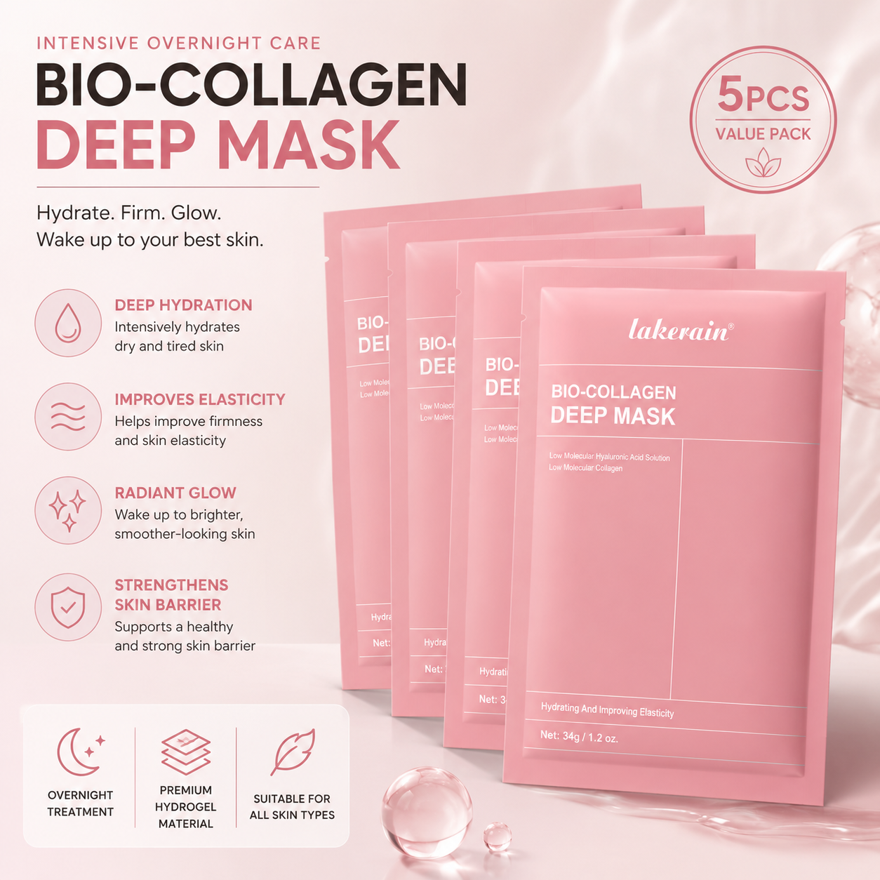 Velora Overnight Bio-Collagen Hydrogel Mask